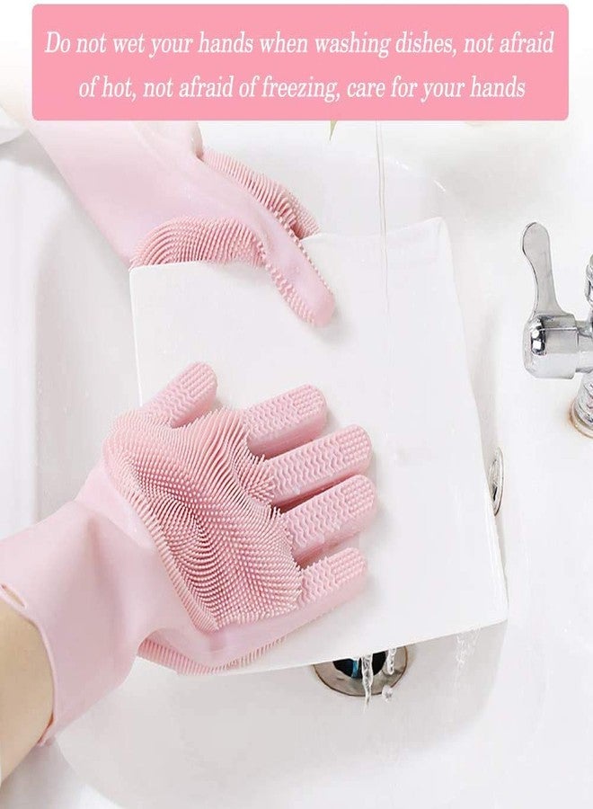 CherryBox Silicone Dish Washing Gloves, Silicon Cleaning Gloves, Silicon Hand Gloves for Kitchen Dishwashing and Pet Grooming, Great for Washing Dish, Car, Bathroom (1 Pair) - Image 4